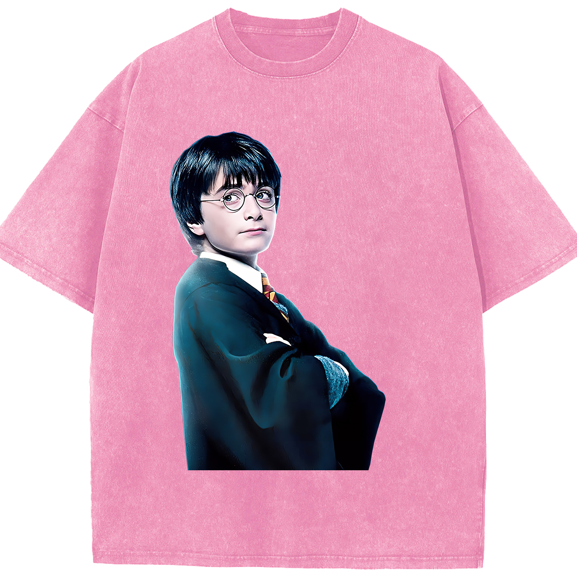（画像用） Harry Potter ハリー・ポッターシリーズ 綿100% ヴィンテージ風 半袖Tシャツ（フロントプリント）
